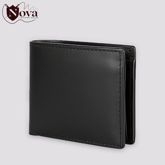 Cow Leather Man's Wallets Black