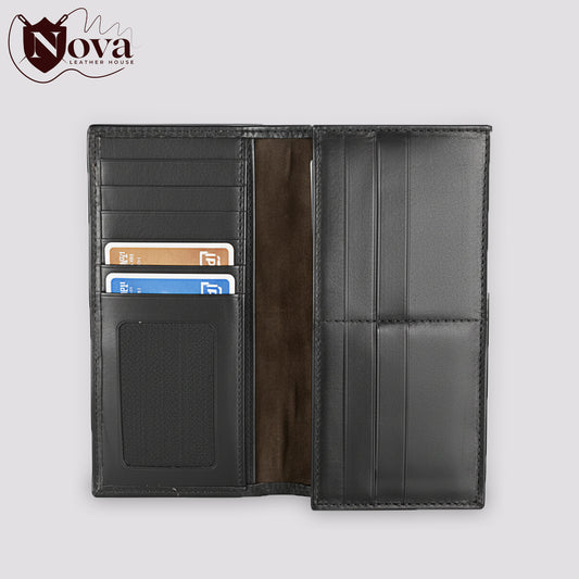 Cow Leather Man's Wallets Black