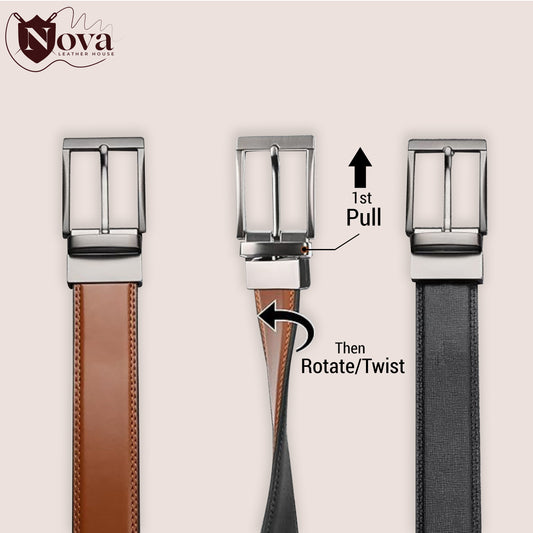 Two-in-one Reversible Leather belt
