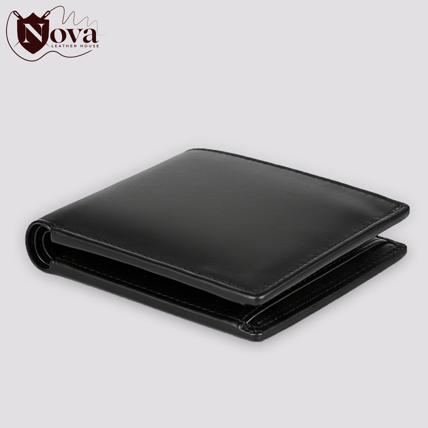 Cow Leather Man's  Wallets Black