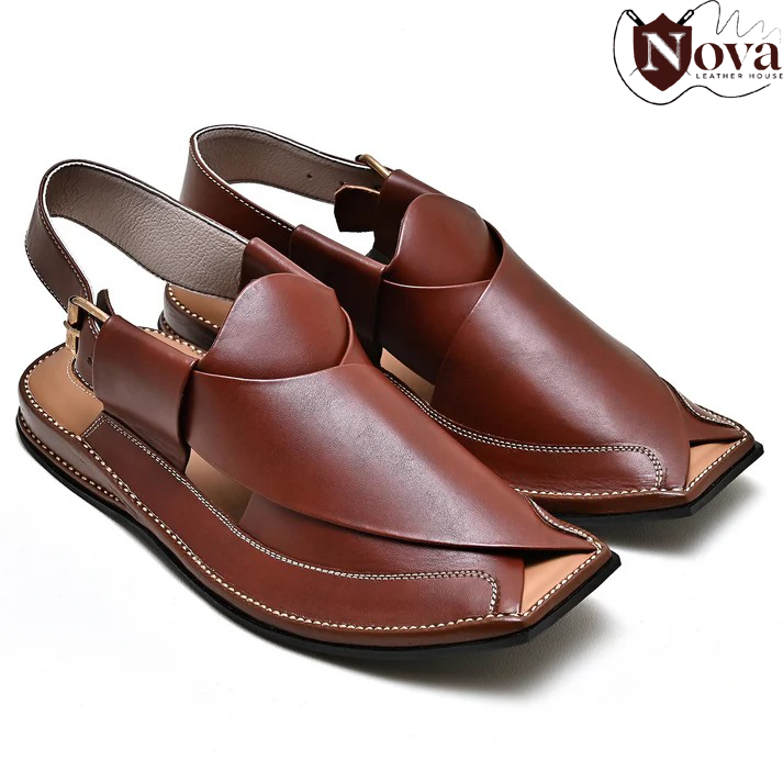 Zalmi Handmade Peshwari Brown Chappal 👑