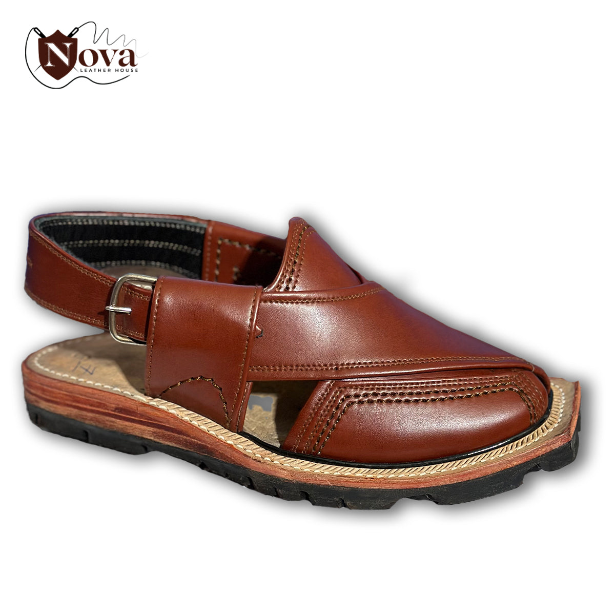 Nowrozi Double Sole Handmade Quetta Brown Chappal 👑