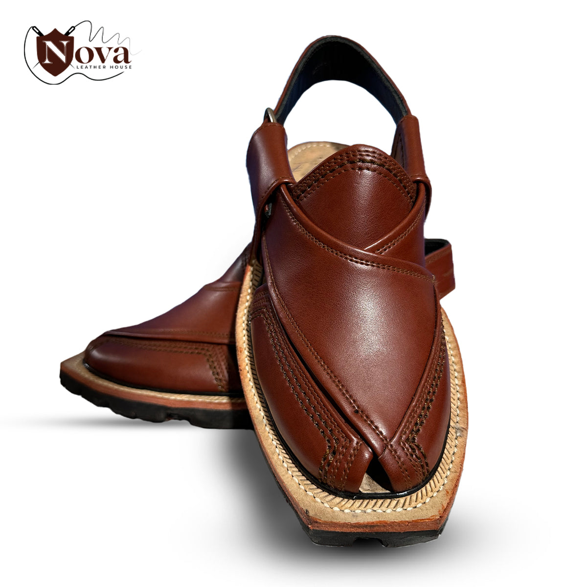 Nowrozi Double Sole Handmade Quetta Brown Chappal 👑