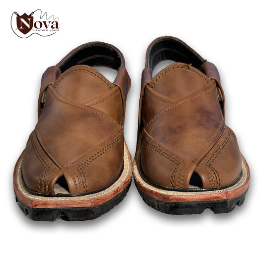 Authentic Leather Norozi Chappal Commando Traditional Peshawari Design, 👑