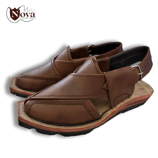 Authentic Leather Norozi Chappal Commando Traditional Peshawari Design, 👑