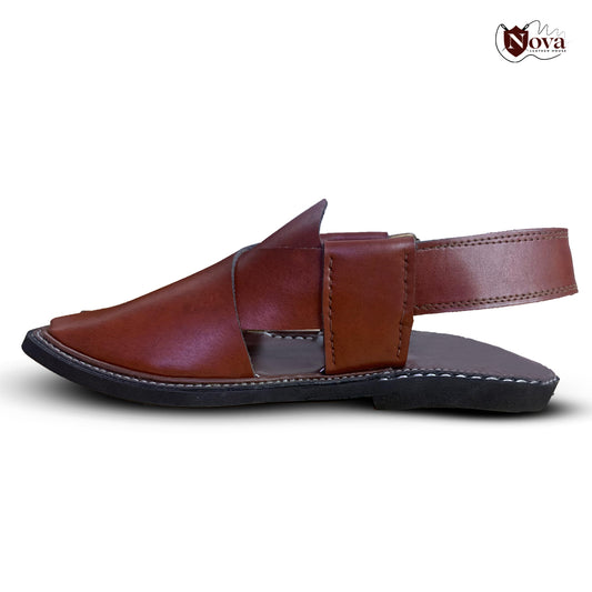 Simple Charsadda Handmade Peshwari Brown Chappal 👑