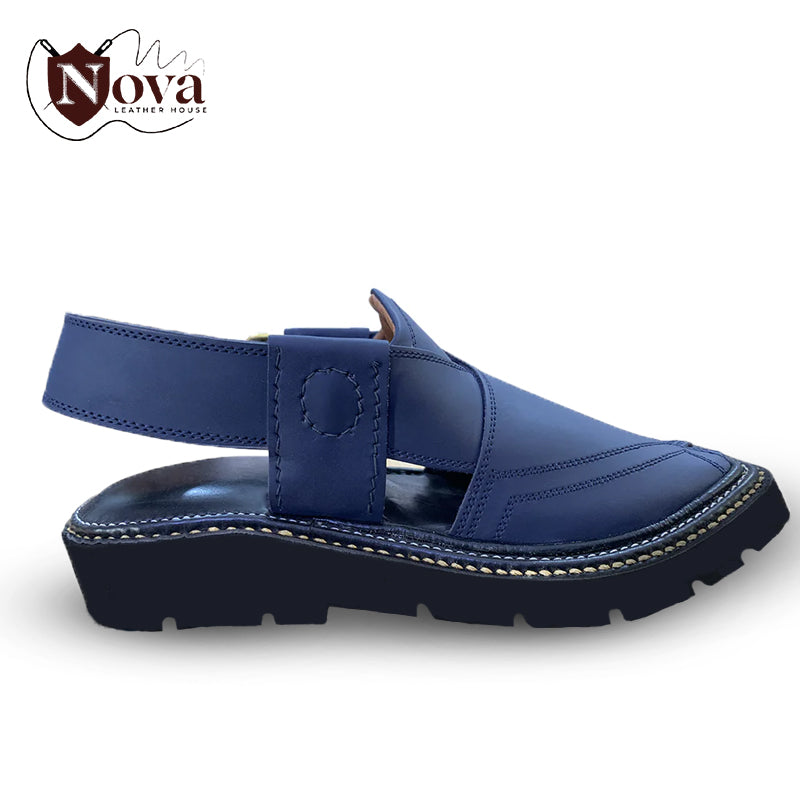 Special Vibram Charsadda Handmade Peshwari Blue Chappal 👑