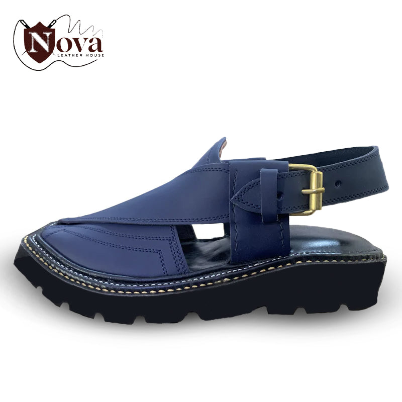 Special Vibram Charsadda Handmade Peshwari Blue Chappal 👑
