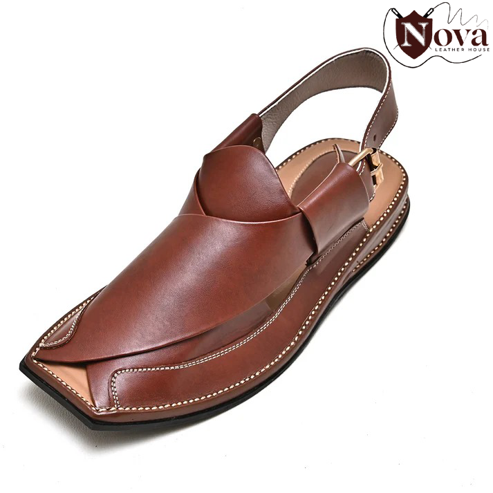 Zalmi Handmade Peshwari Brown Chappal 👑